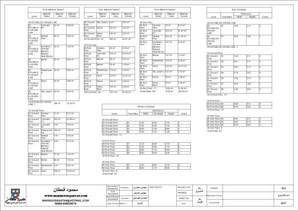 Duplix Final Sheet A100 Cover Sheet A111 Door and Window Schedules e1426635194361 - فيلا دوبلكس في البحرين