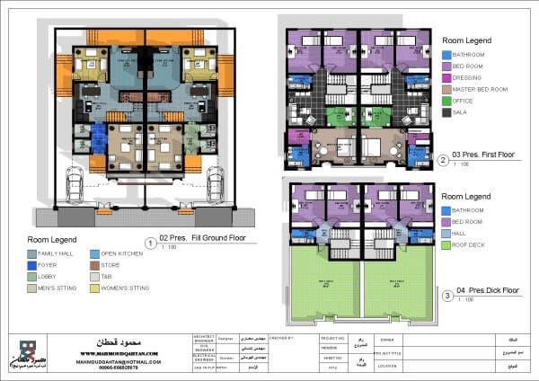 Duplix Final Sheet A100 Cover Sheet A112 Pres Ground Floor e1426635220975 - فيلا دوبلكس في البحرين