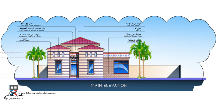 Main Elevation الواجهة الرّئيسة e1451386220252 - مسكن خاص في نجران