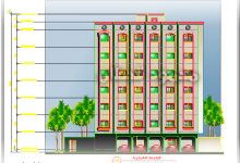 واجهة عمارة ستة أدوار Elevation Six Story Building عمارة سكنيّة ستّة أدوار