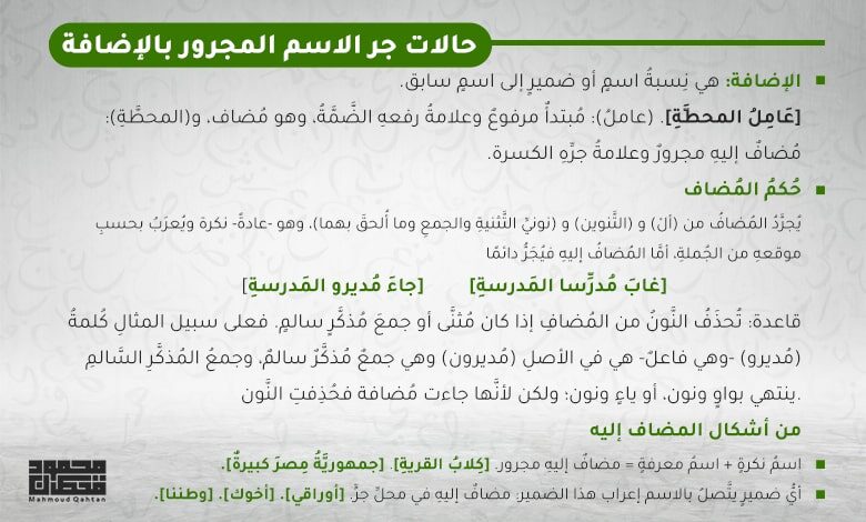 حالات جر الاسم: المجرور بالإضافة المجرور بالإضافة min 780x470 - حالات جر الاسم: المجرور بالإضافة