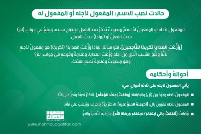 المفعول لأجله أو المفعول له