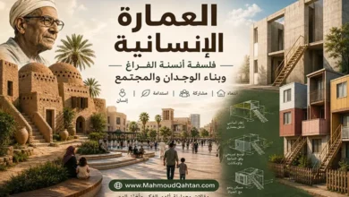 العمارة الإنسانية: فلسفة أنسنة الفراغ وبناء الوجدان والمجتمع العمارة الإنسانية: فلسفة أنسنة الفراغ وبناء الوجدان والمجتمع، مع تصور بصري يجمع العمارة الطينية، والفراغات الحضرية الصديقة للإنسان، والعمارة التشاركية.